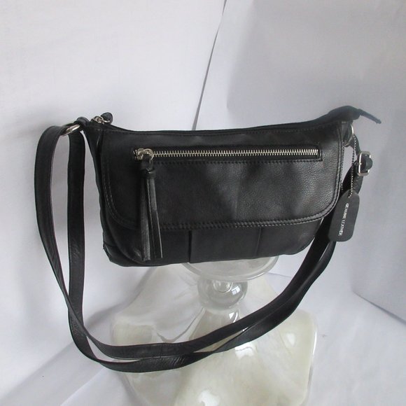 COPY - Great American Leather Work Black Shoulder Lining Bag Zipped - Picture 2 of 11
